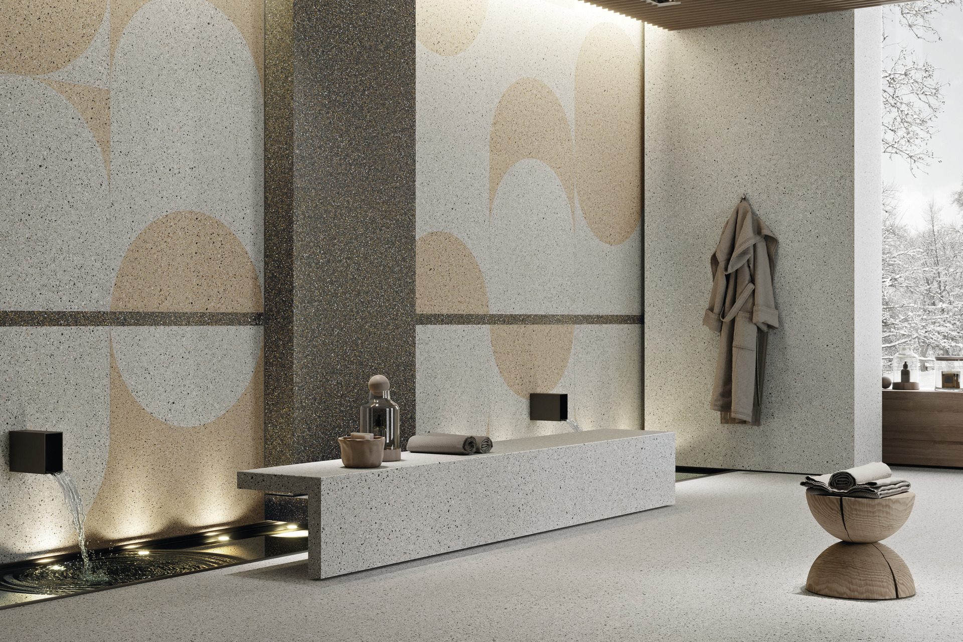 Cement Effect Porcelain Tiles - ACCADEMIA full body
