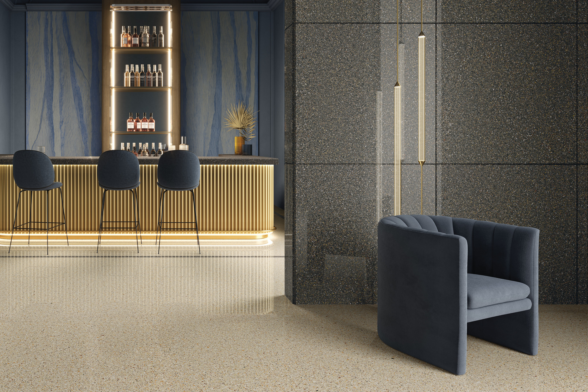 Cement Effect Porcelain Tiles - ACCADEMIA full body