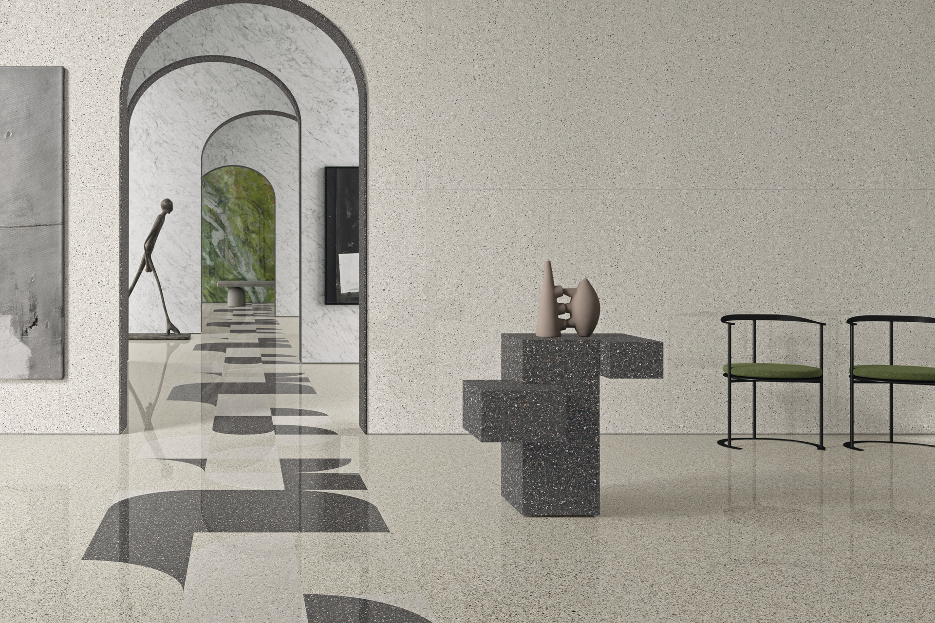 Cement Effect Porcelain Tiles - ACCADEMIA full body