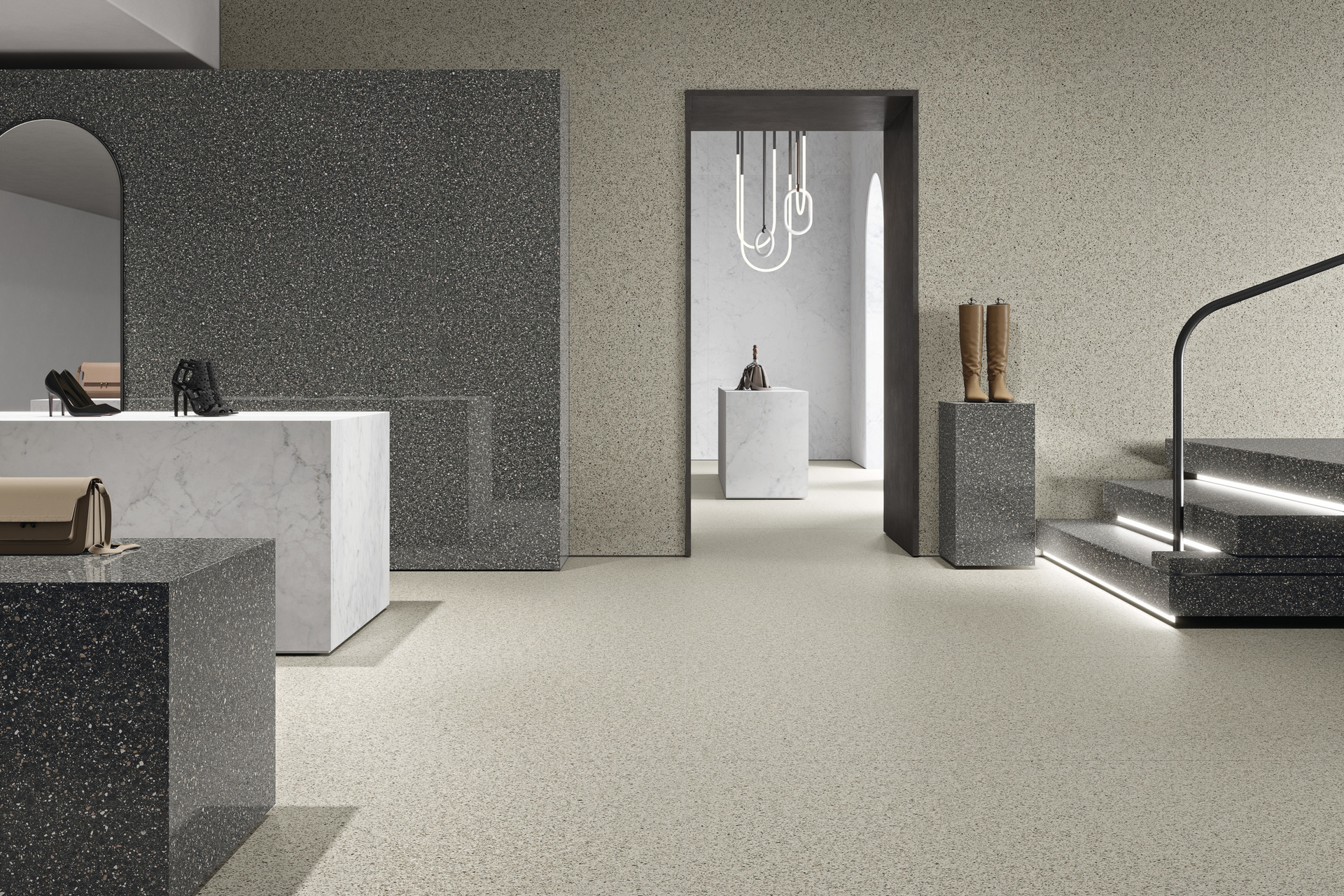 Cement Effect Porcelain Tiles - ACCADEMIA full body