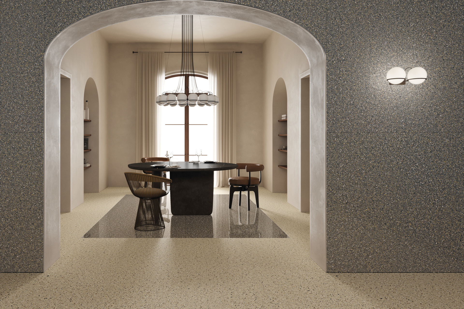 Cement Effect Porcelain Tiles - ACCADEMIA full body