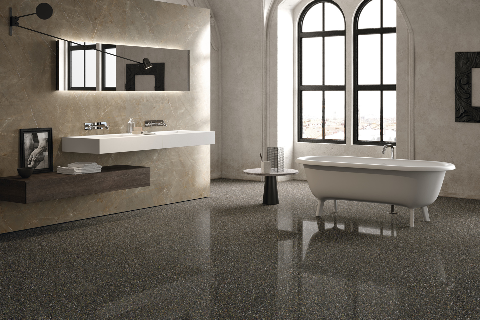 Cement Effect Porcelain Tiles - ACCADEMIA full body