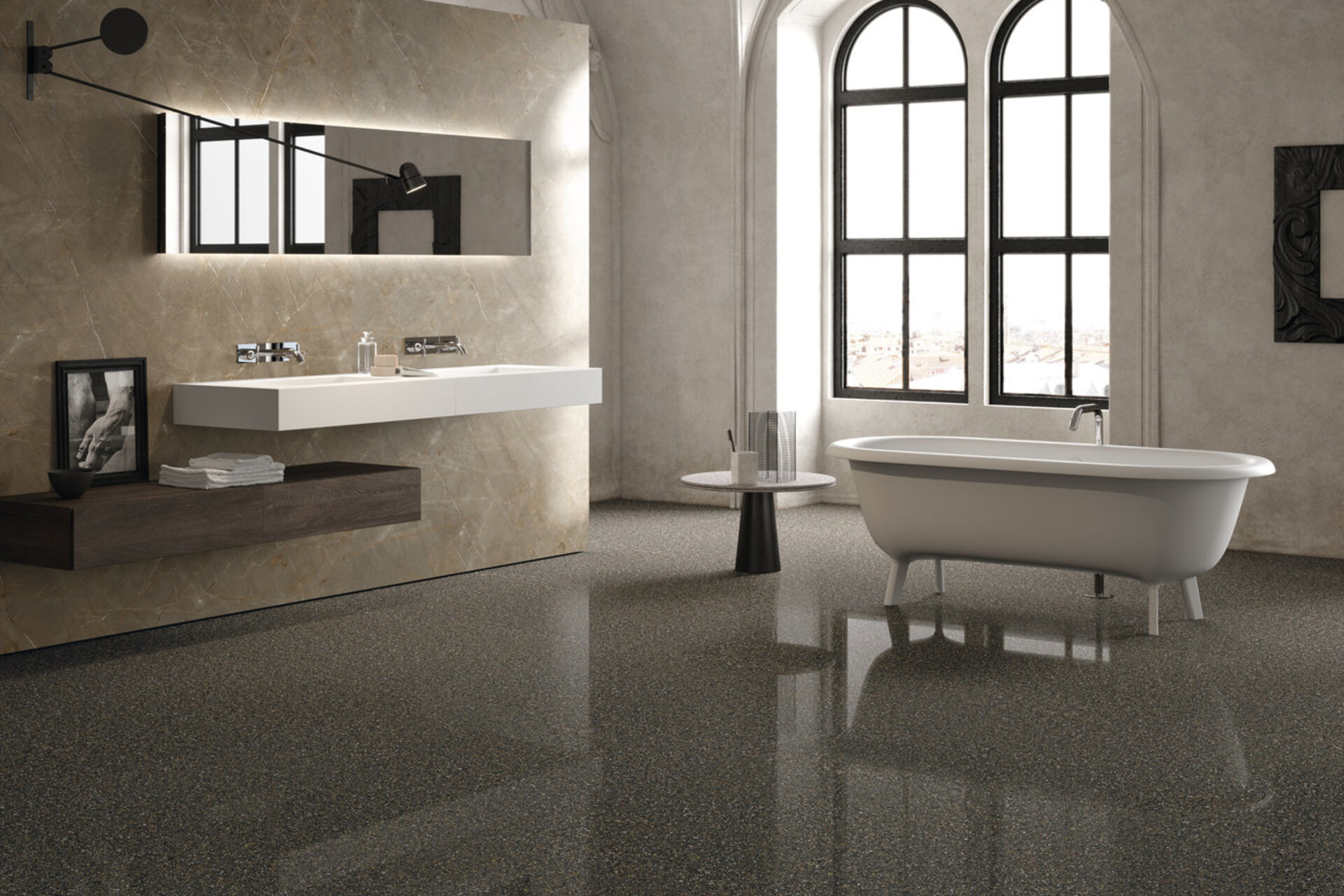 Cement Effect Porcelain Tiles - ACCADEMIA full body