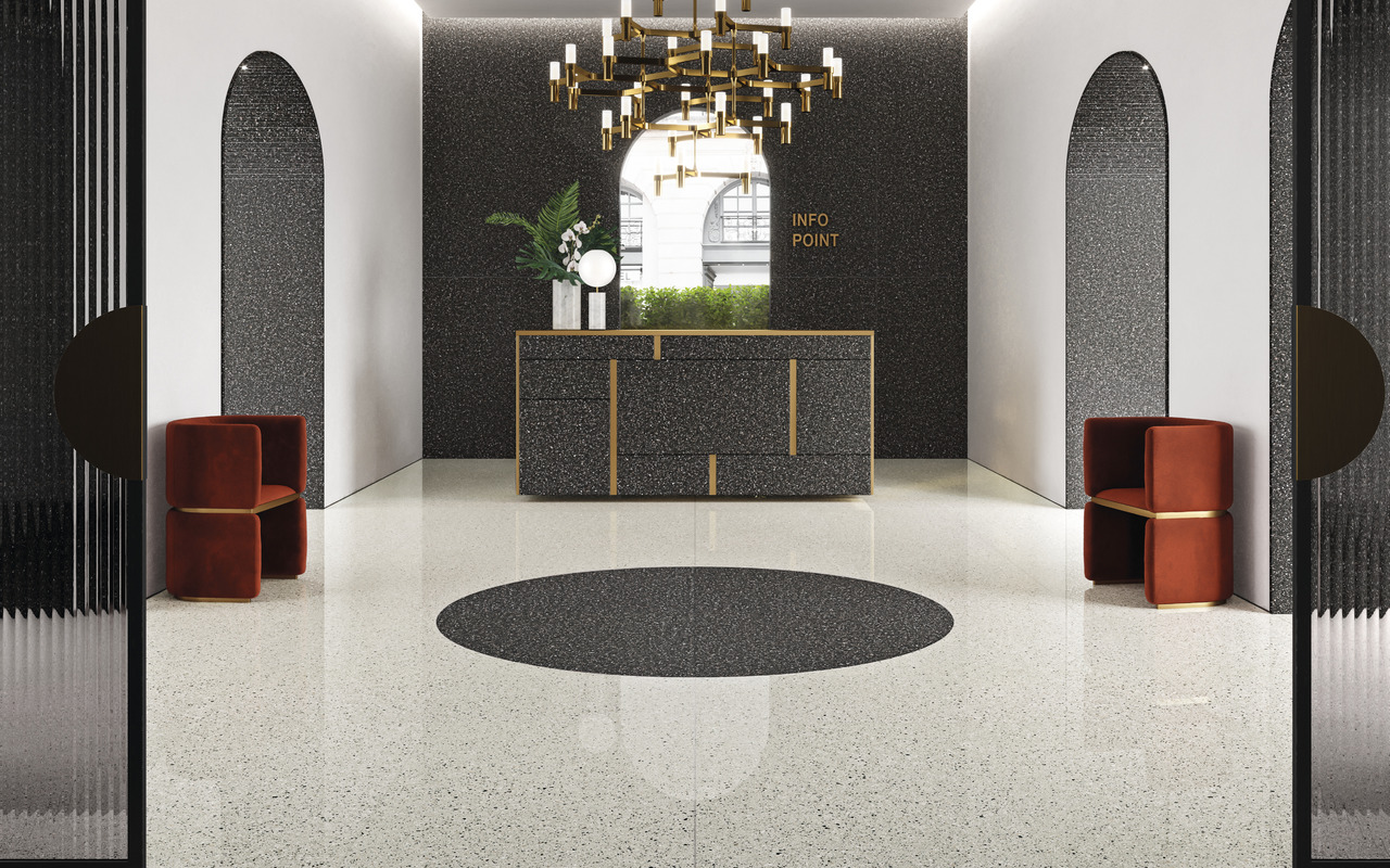 Cement Effect Porcelain Tiles - ACCADEMIA full body