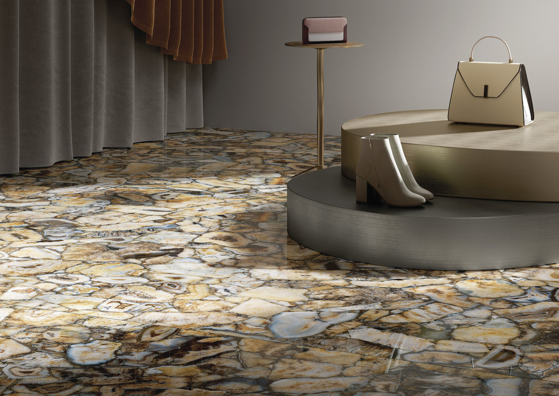 Marble and Granite Look Porcelain Tiles - AGATA MAXIMUM