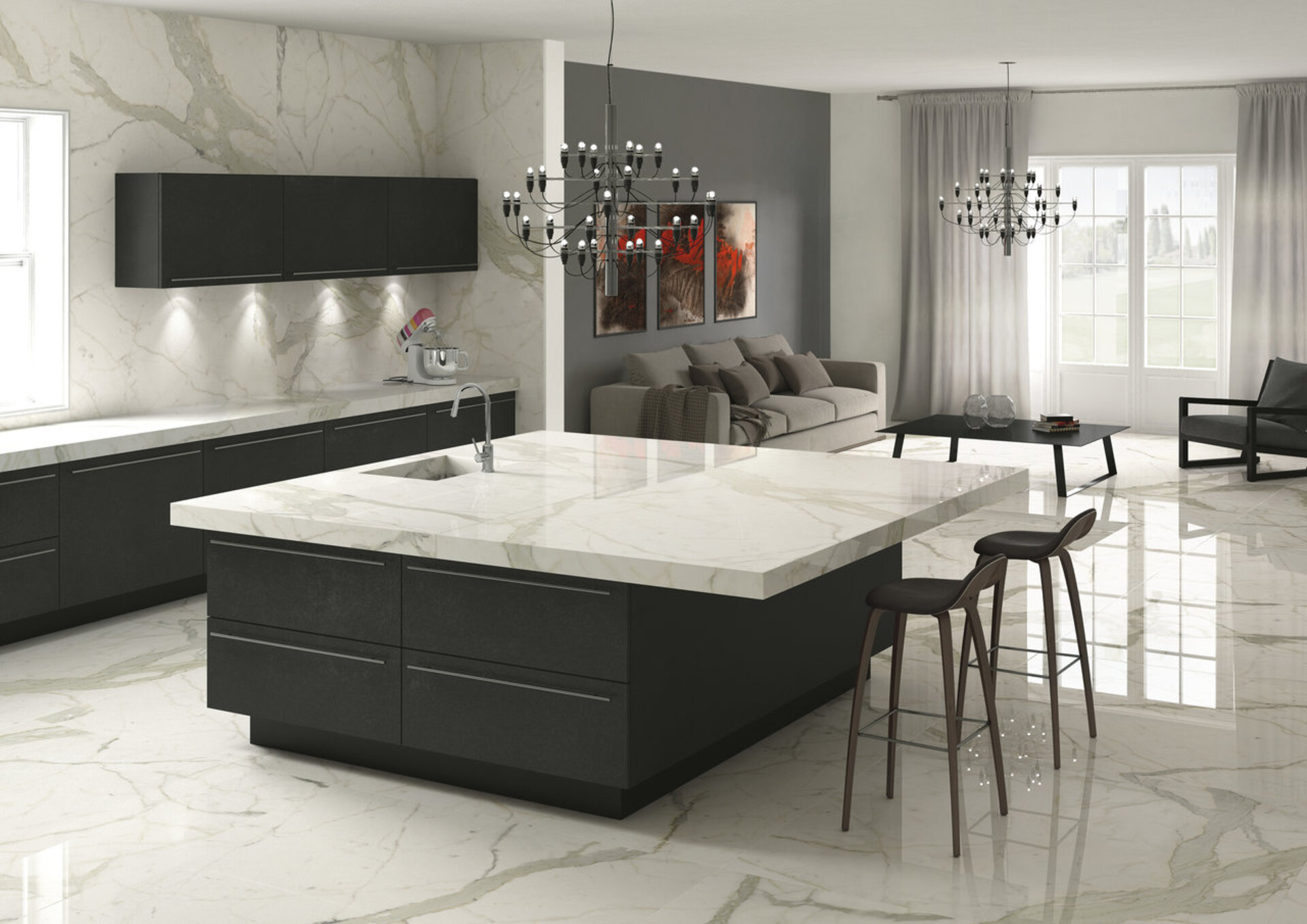 Marble and Granite Look Porcelain Tiles - MARMI