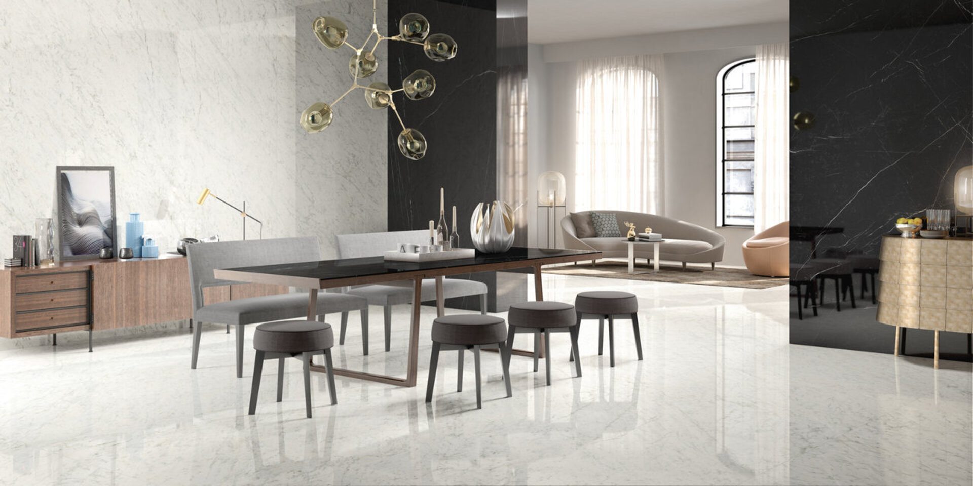 Marble and Granite Look Porcelain Tiles - MARMI