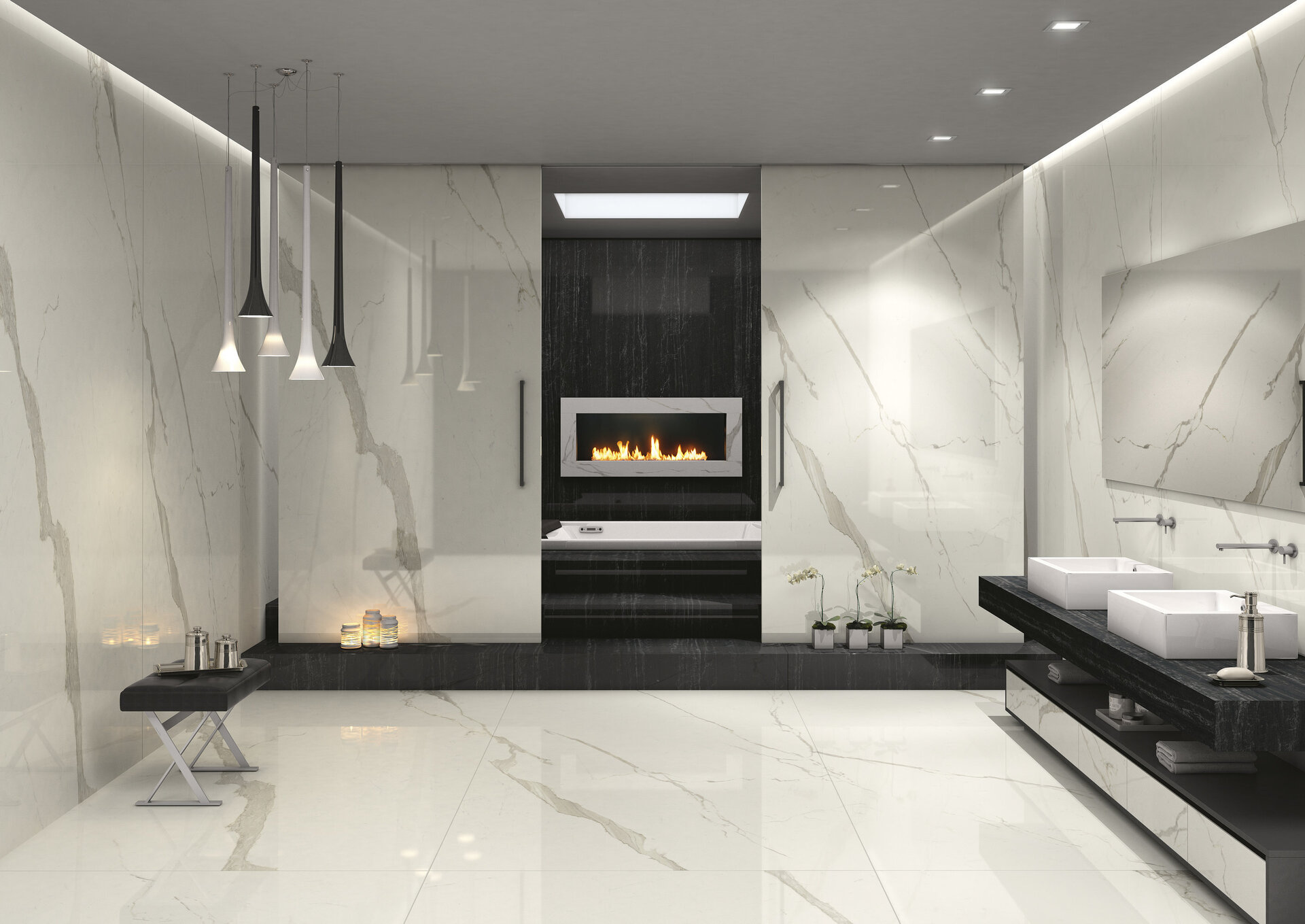 Marble and Granite Look Porcelain Tiles - MARMI