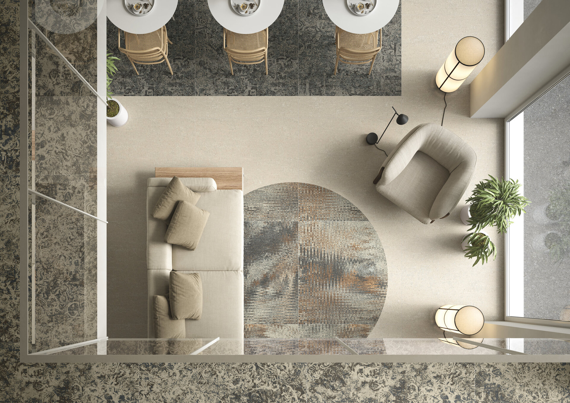  Porcelain Tiles - THÉKĒ TRAME