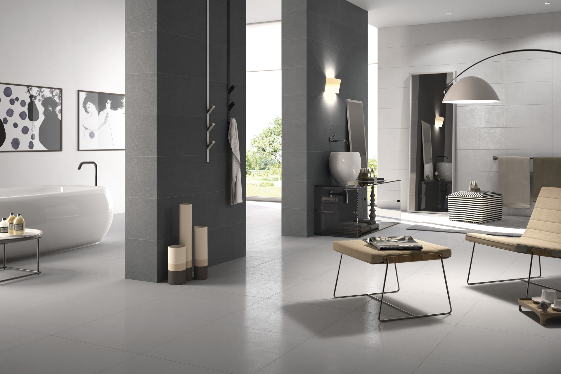 Cement Effect Porcelain Tiles - JUST GREY