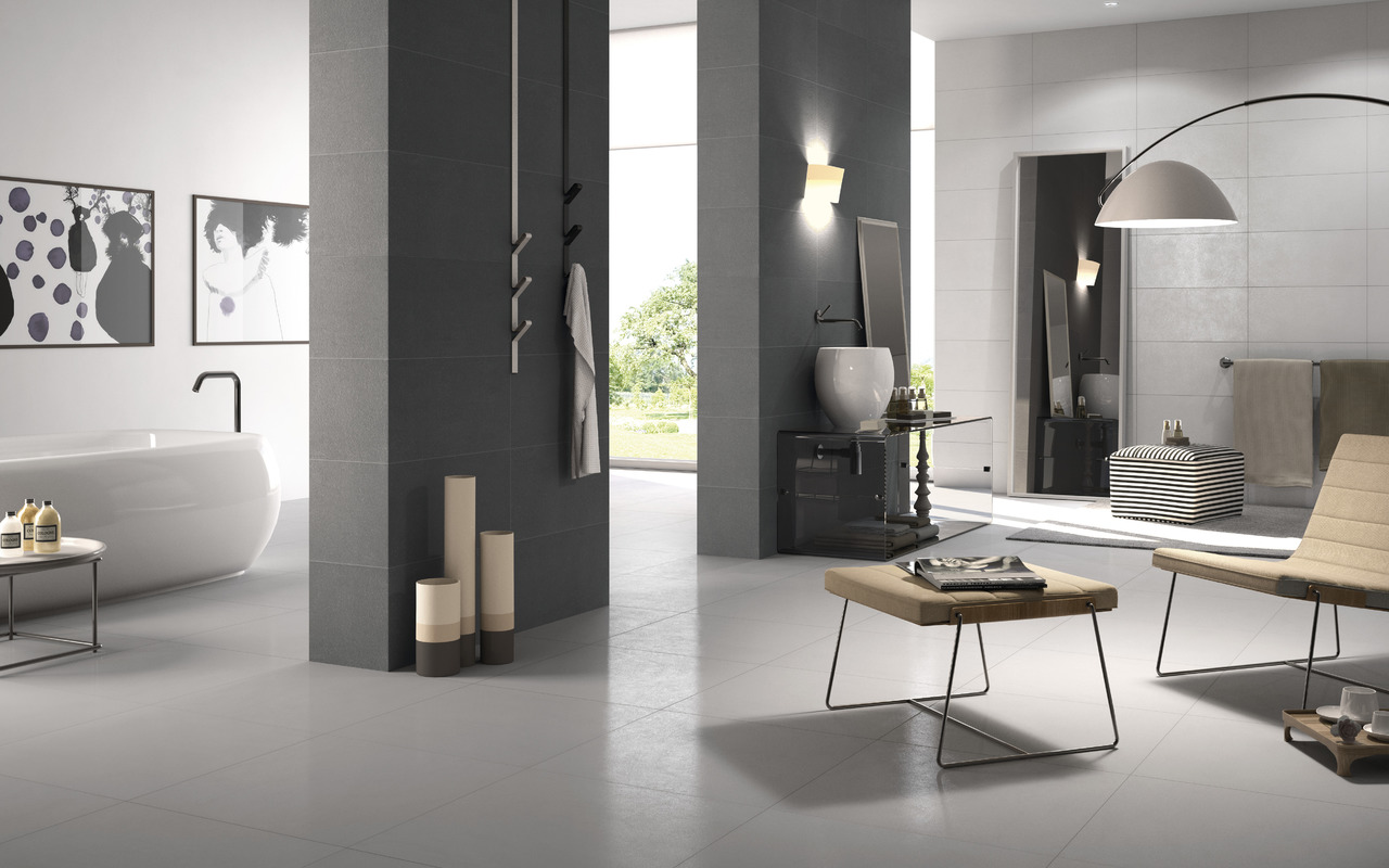 Cement Effect Porcelain Tiles - JUST GREY