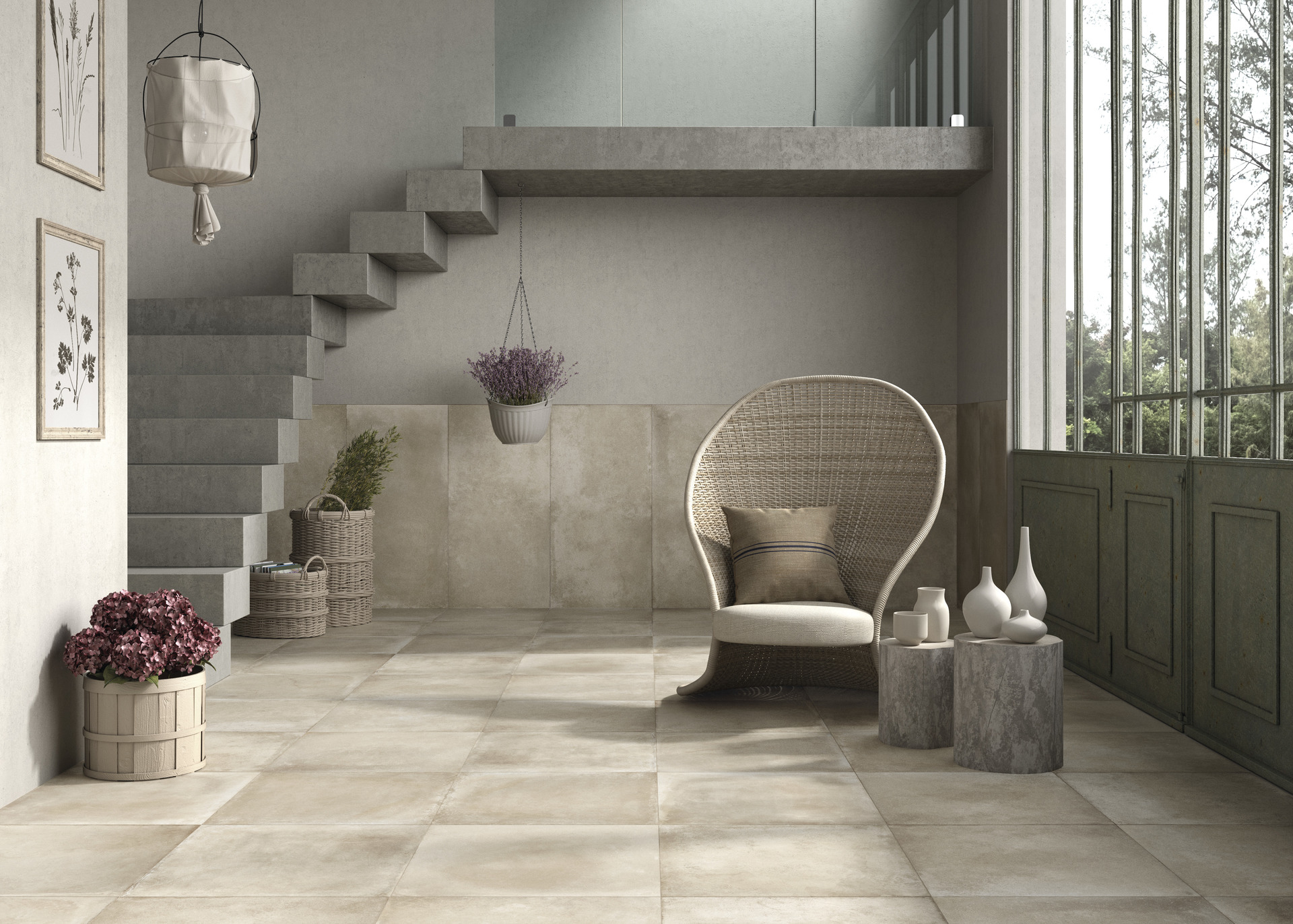 Cement Effect Porcelain Tiles - SOFT CONCRETE
