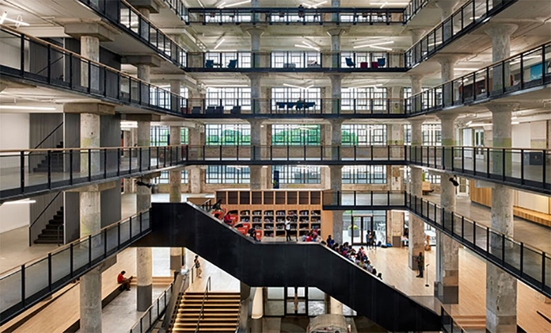 Fiandre flooring in Crosstown Concourse project Memphis, TN